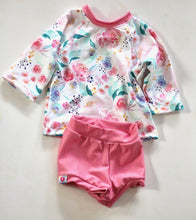 Load image into Gallery viewer, PINK FLORAL HANDMADE SWIM SET